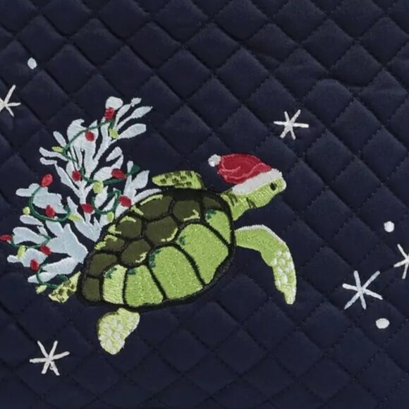NWT Vera Bradley Women\'s Cotton Small Backpack, Santa Turtle  Cotton main image 7